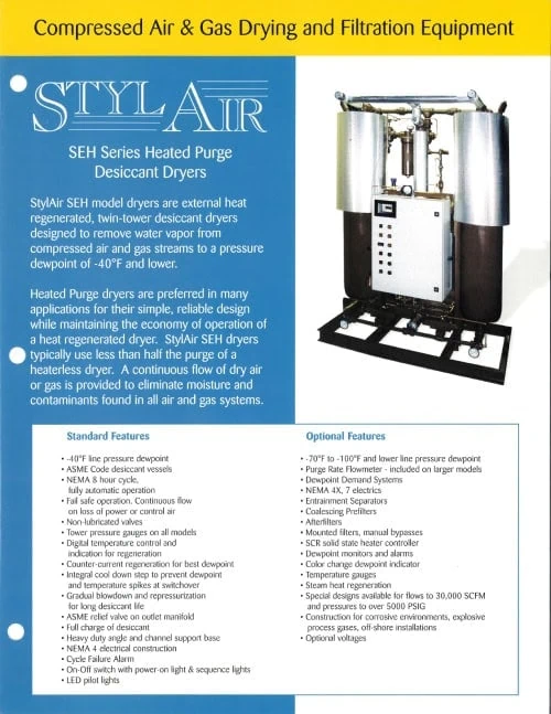 Heated Purge Desiccant Dryers(SEH Series) Heated Purge Desiccant Dryers(SEH Series)